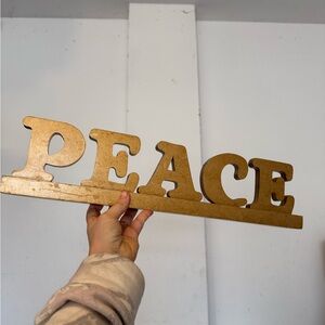 Gold Peace Sign Home Accent